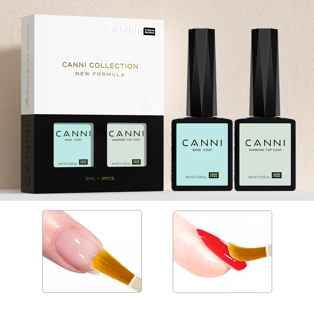 2 Stück*9ml Bestseller Diamant-Härtender Top Base CANNI pH Bond Primer Dehydrator Reines Schwarz Semi-Permanenter Nagel-Gel-Lack Verstärker – Detail 3