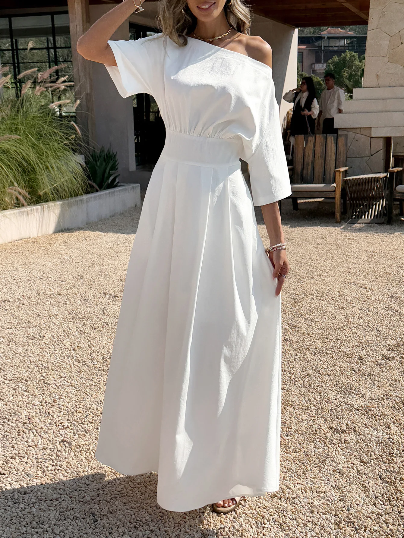 

2026 Summer New Women's Classic Elegant Commuter Off Shoulder Dress