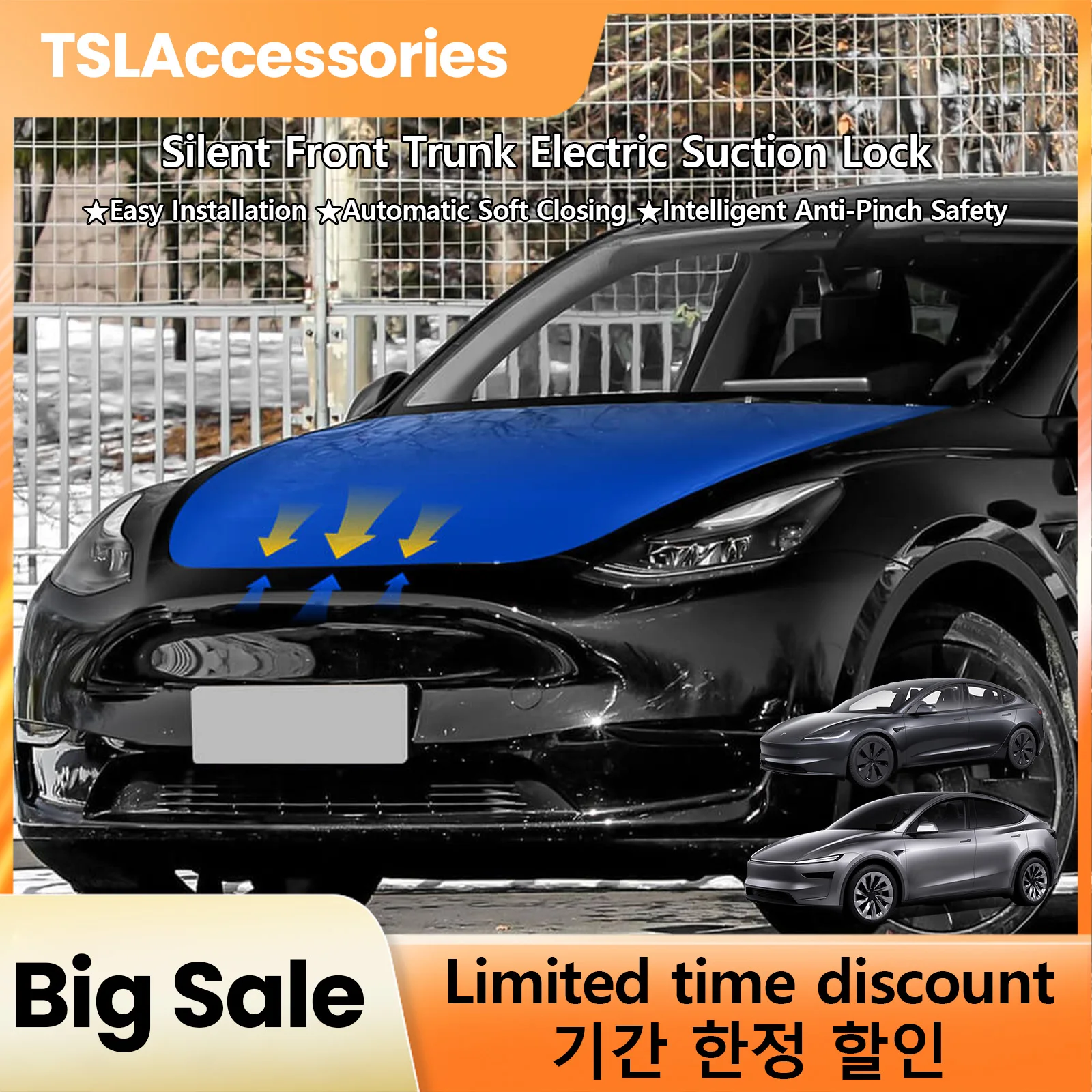 

TSLAccessories for Tesla Model 3 Highland Y Juniper 2025 Electric Suction Front Trunk Closer Power Frunk Soft Closing Auto Lock