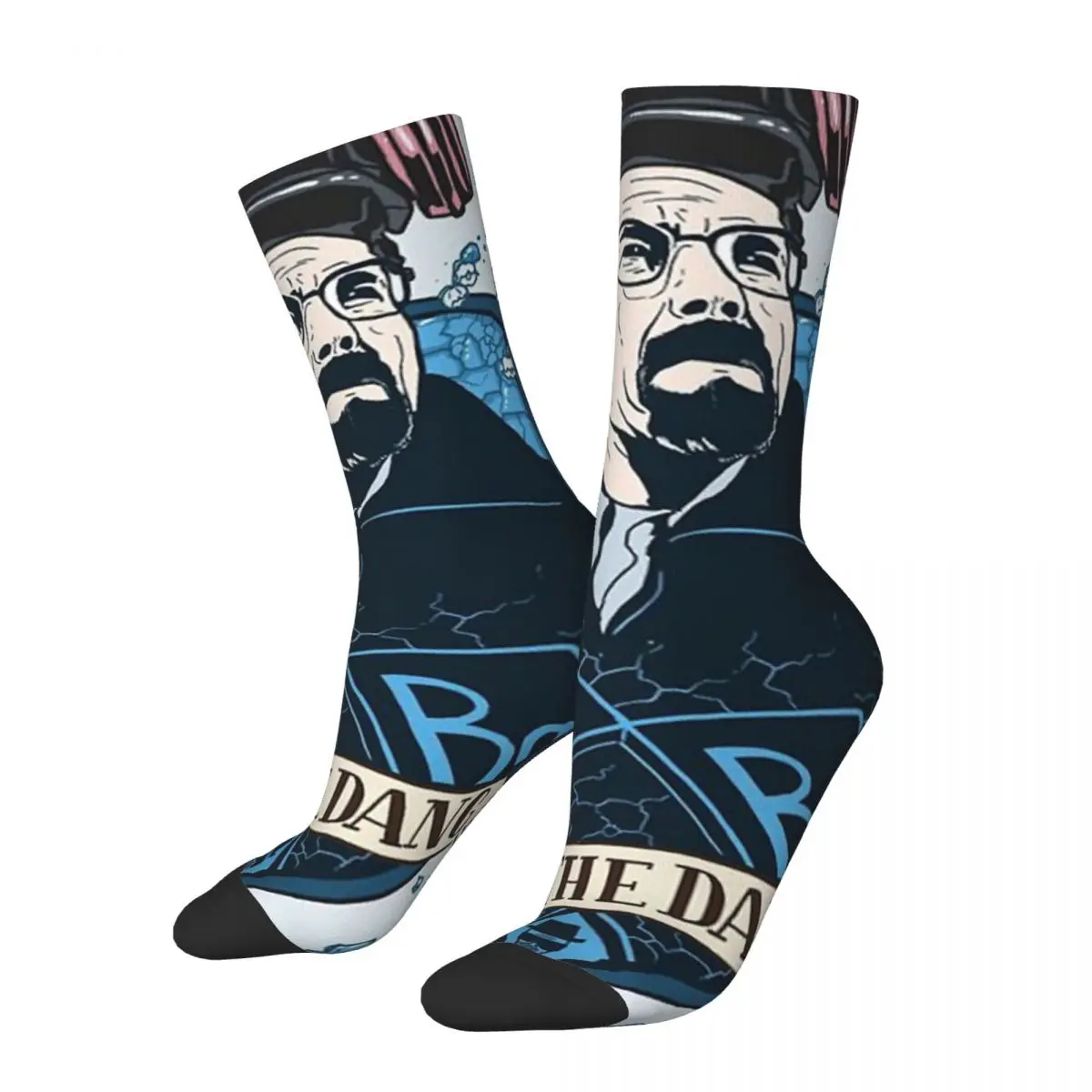 Funny Crazy Compression Sock for Men I Am The Danger Hip Hop Vintage Breaking Bad Happy Quality Pattern Printed Boys Crew Sock