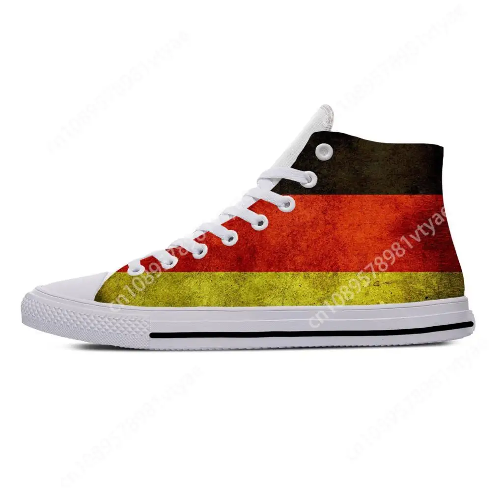 German Germany Flag Patriotic Pride Fashion Funny Casual Cloth Shoes High Top Lightweight Breathable 3D Print Men Women Sneakers