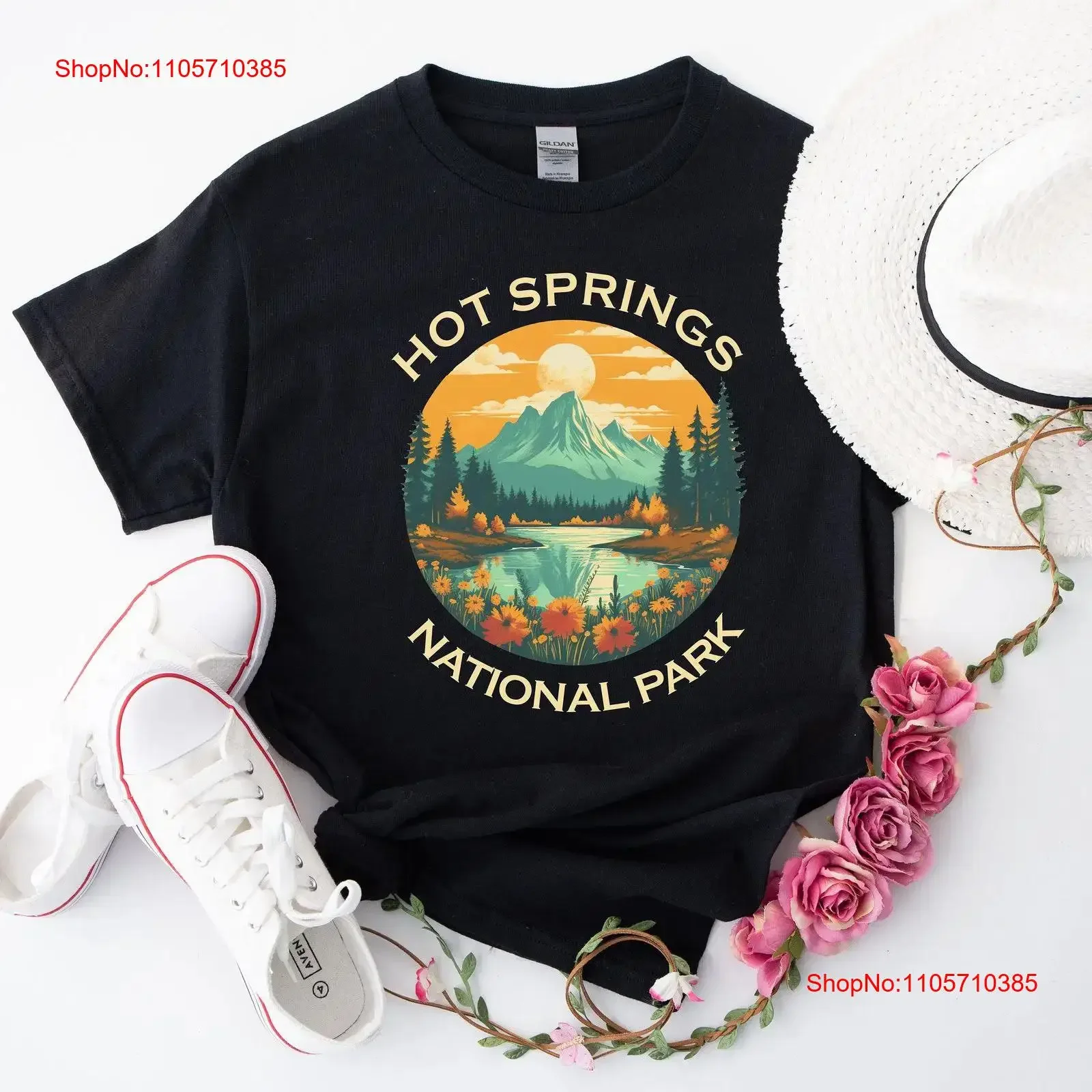 Hot Springs National Park T Shirt Parks Nature Vacation vintage Washed Soft Top For Everyday Wear Casual Versatile Unisex