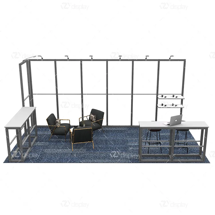 Espositore per esposizione popolare riutilizzabile in alluminio da 10x20 piedi, facile installazione, stand per esposizioni commerciali, per auto-construzione