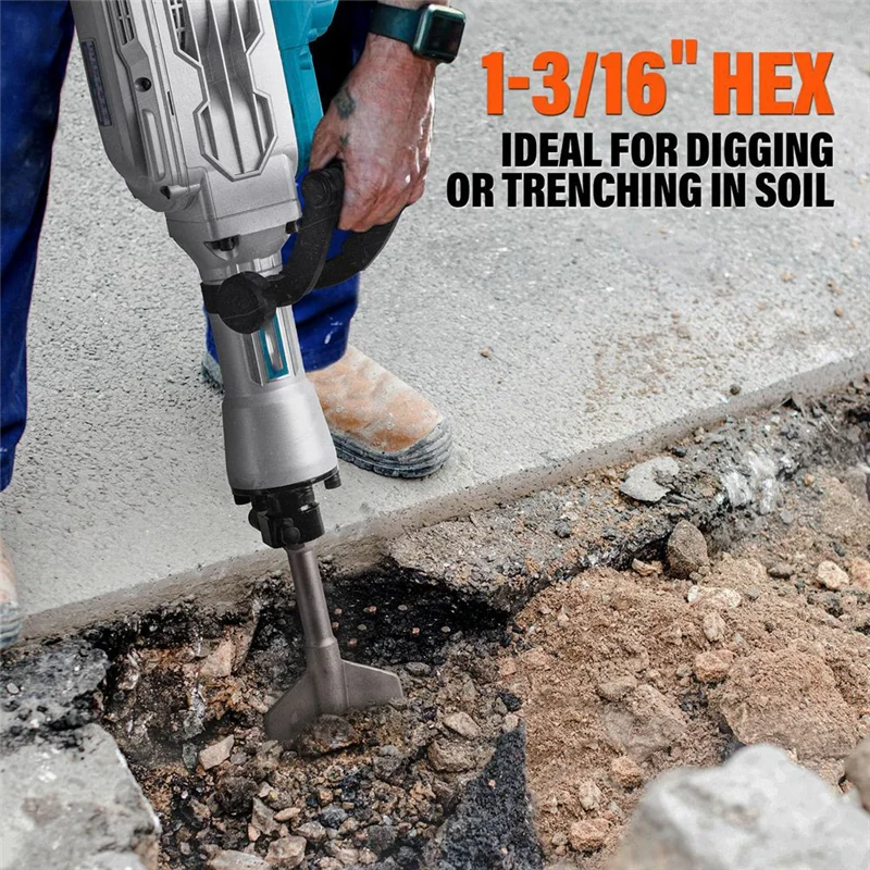 

A98E-1-3/16 Inch Hex Shovel, 5-1/2 X 17-1/2 In. Steel Clay Spade Scoop Bit For Heavy Duty Electric Demolition Jack Hammer