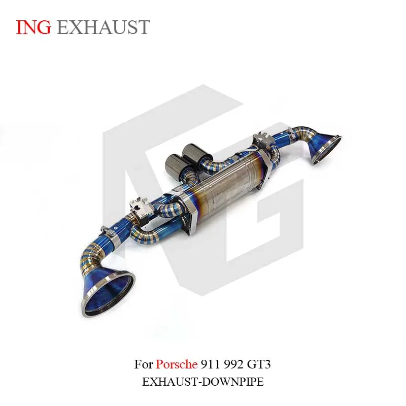 ING Titanium Alloy Original Factory Valve Catback for Porsche 911 992 GT3 4.0L Coupe Auto Tube Electric Muffler Exhaust System