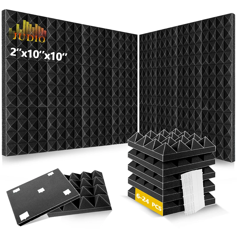 

Polyester Acoustic Treatment 6/12/24 Pcs, Studio Wall Acoustic Foam Panel, For Music Sound Absorbing Material Home Accessories