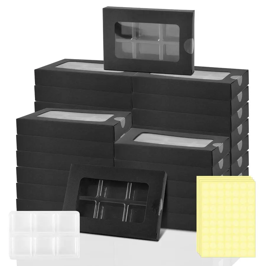 

100 шт. подарочных коробок для восковых плиток, пластиковые формы с коробкой, прозрачные контейнеры для восковых плиток, формы для восковых плиток, емкости для воска