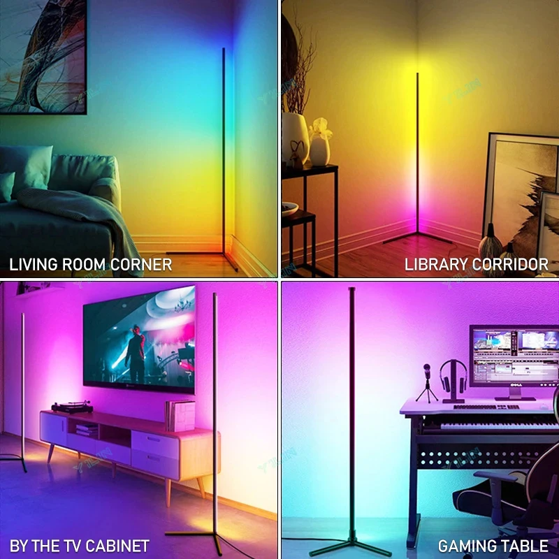 RGBIC 145/180CM Upgrade Smart Floor Lamp Tuya Smart APP Remote Control Nordic Stand Floor Mood Light For Game Room Decoration
