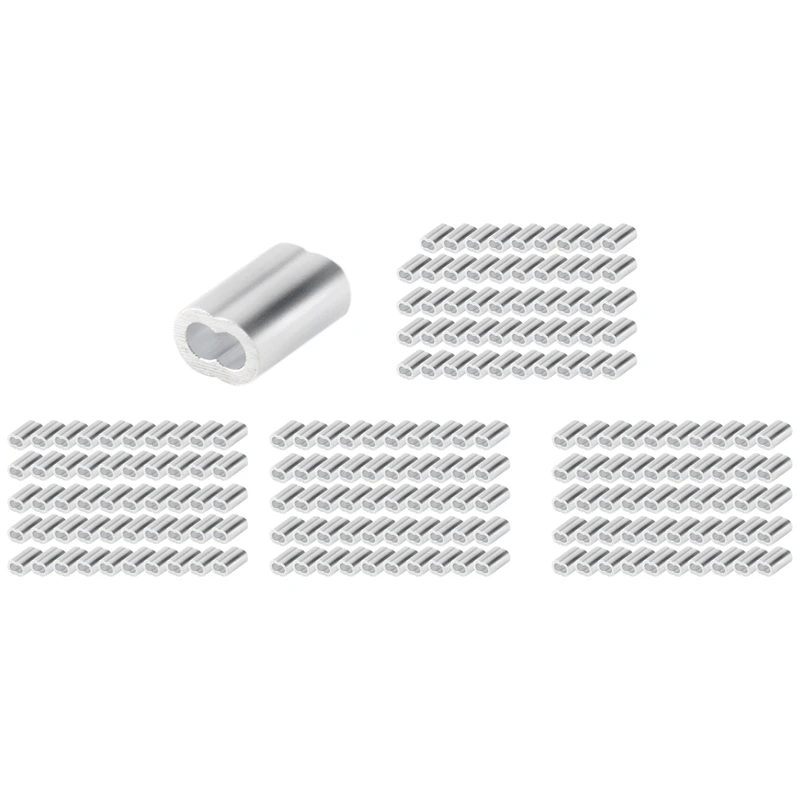 200PCS 1/16 Inch Cable Ferrule Set Aluminum Alloy Crimping Loop Sleeve For Wire Rope