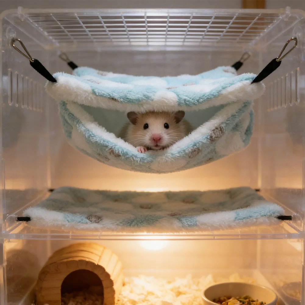 Hammock For Rats Double Thick Plush Warm Bed For Hamster House Nest Sleeping Bag Hanging Tree Beds Size L M S
