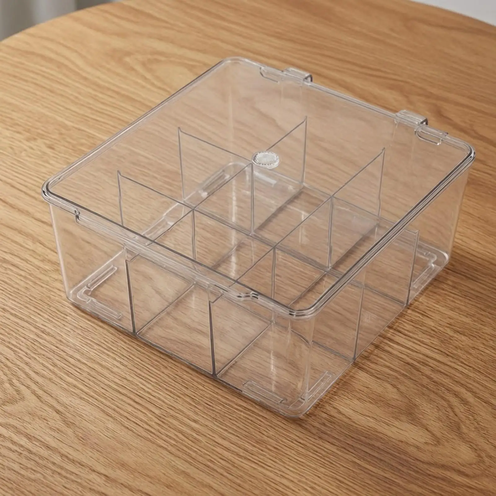 Clear Storage Box with Dividers for Trading Cards Jewelry and Office Bits Compact Stackable