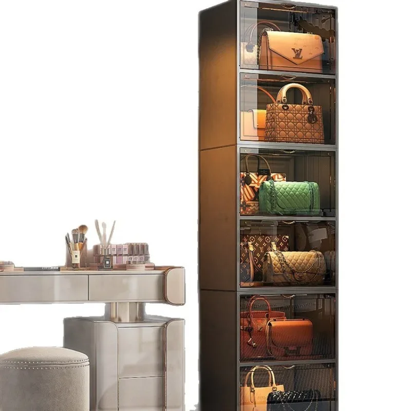 Space-saving floor-to-ceiling display storage cabinet dust box wardrobe small bag