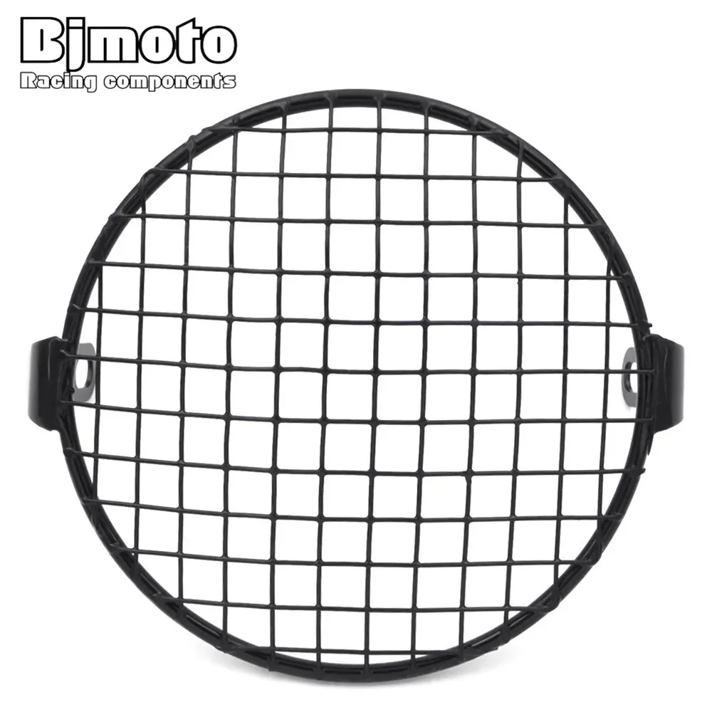 Lampshade 6.5 inch Metal Motorcycle Front Headlight Lamp Mesh Grille Cover Mask Square Grid For Honda Cafe Racer Parts