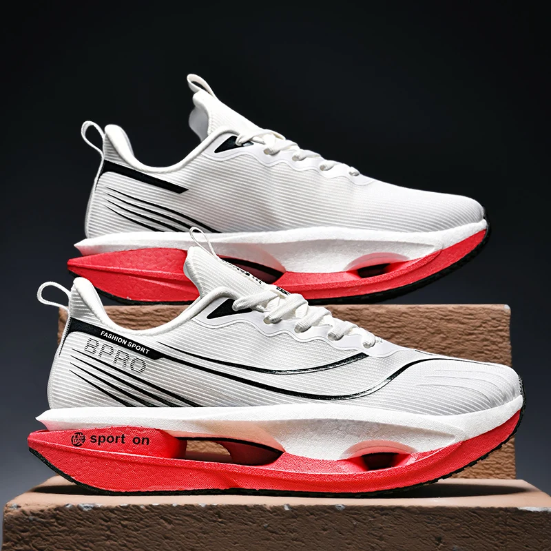 

Running Shoes Marathon Carbon Board Air Cushion Men Sports Breathable Lightweight Women's Comfortable Athletic Nonskid Sneakers