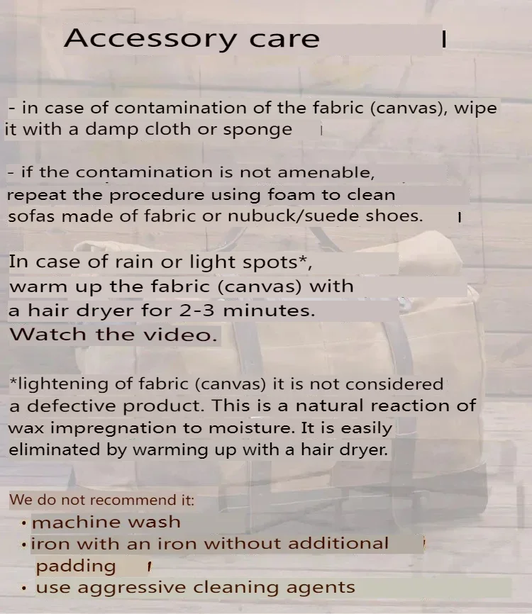 حقيبة سفر قماشية مشمعة عتيقة مقاومة للماء، حقيبة حمل واسعة مع زخرفة جلدية #6