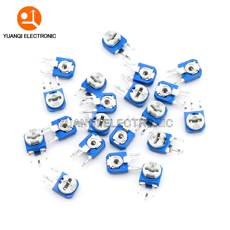 20pcs RM063 RM-063 100 200 500 1K 2K 5K 10K 20K 50K 100K 200K 500K 1M ohm Trimpot Trimmer Potentiometer variable resistor