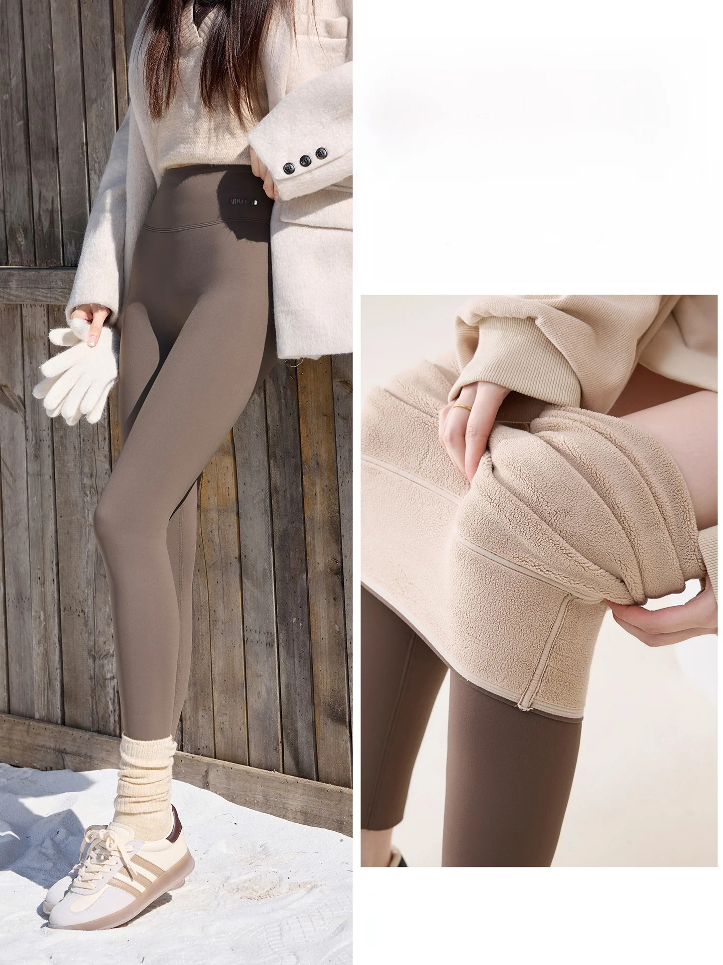 Cintura alta thiened fce calças de yoga das mulheres outono inverno arca calças apertadas camada base calças casuais calças compridas