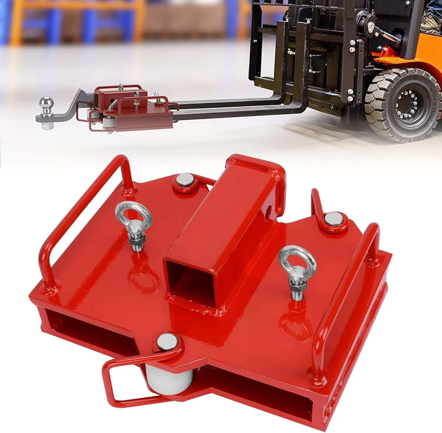 

Forklift Towing Application, Metal Material, Black Color, 6500lbs Towing Capacity Forklift Tow Hitch Attachment Adapter