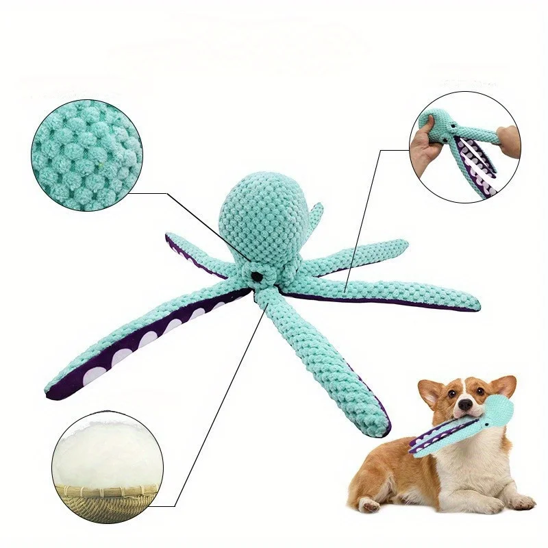 Pet Toys New Sound Pet Large Dog Anti-demolition Home Octopus Dog Plush Toy Interactive Boredom Companion Toys