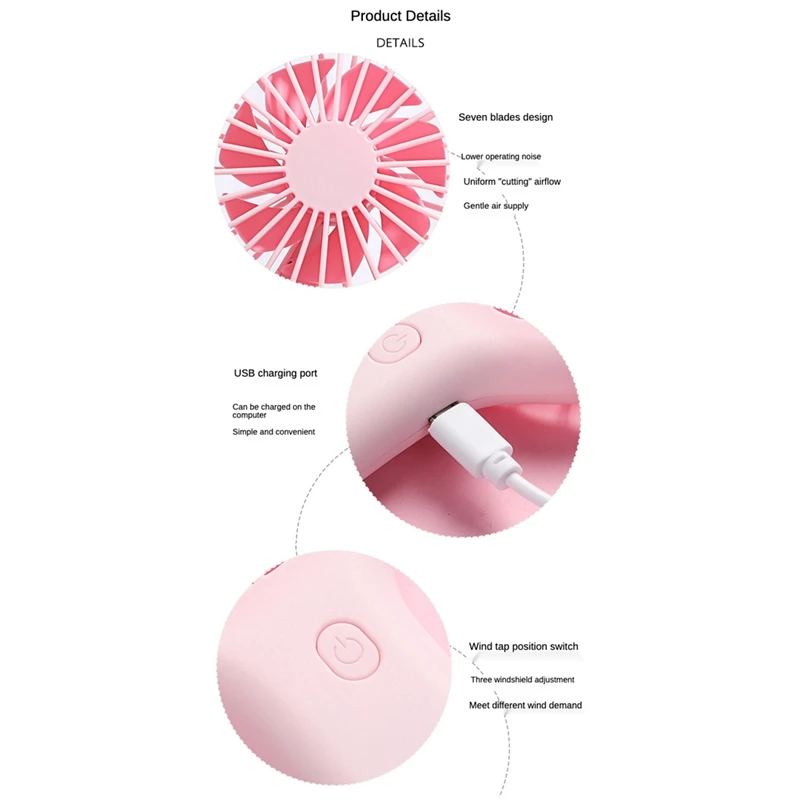 Handheld Mini-Lüfter tragbare USB-Aufladung bequeme kleine Lüfter Katapult Tasche Hand ventilator mit Basis Outdoor-Ventilator