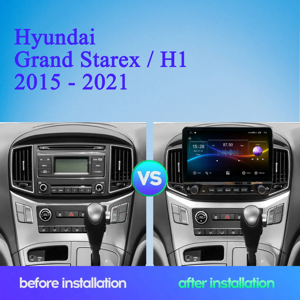 8G+128G Android 14 Car Radio Audio Multimedia DVD Player For Hyundai H1 Grand Starex 2015 - 2018 Tape recorder 2din Gps RDS DSP