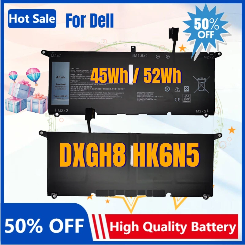 

HK6N5 DXGH8 Laptop Battery for Dell XPS13 9370 9305 9380 Inspiron 5390 5391 7191 7490 Latitude 3301 P113G P114G P82G H754V DGV24