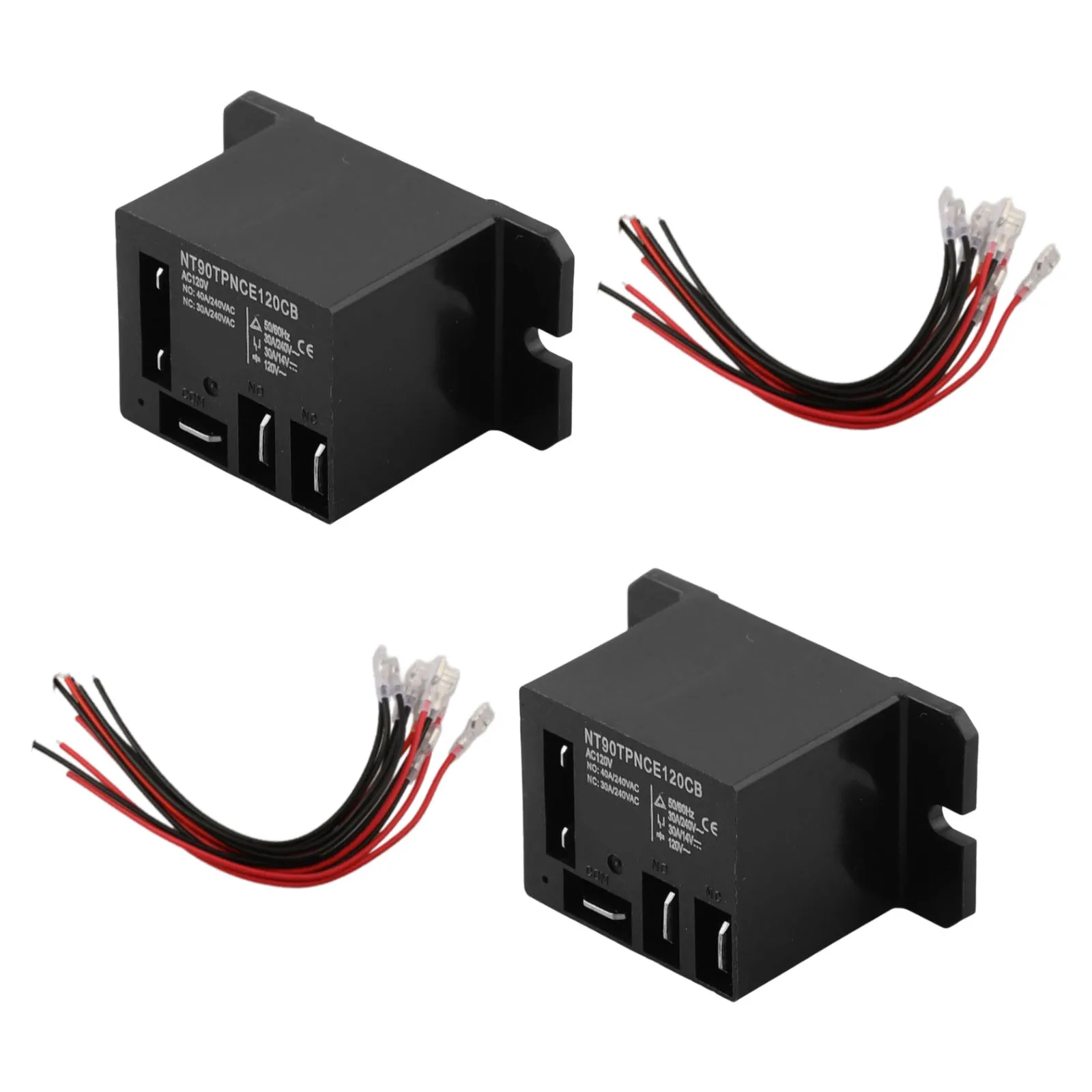 Set of Two for mini Relays (40A) for Efficient Power Control in Automotive and Home Appliances Includes Ten Quick Connects