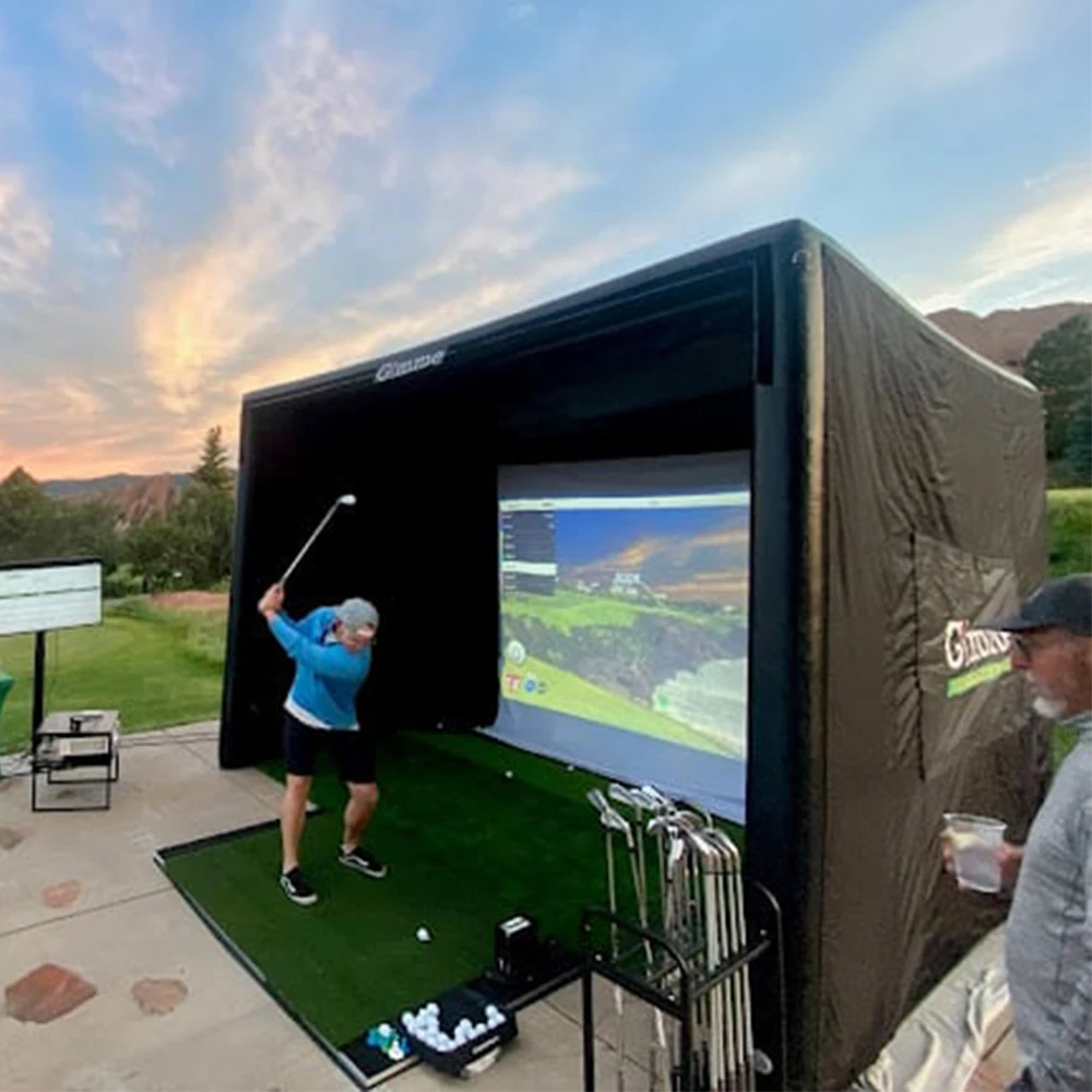 Commercial Custom Home Golf Simulator Enclosure Driving Range Tent Inflatable Golf Simulator for Practice Inflatable Golf Tent