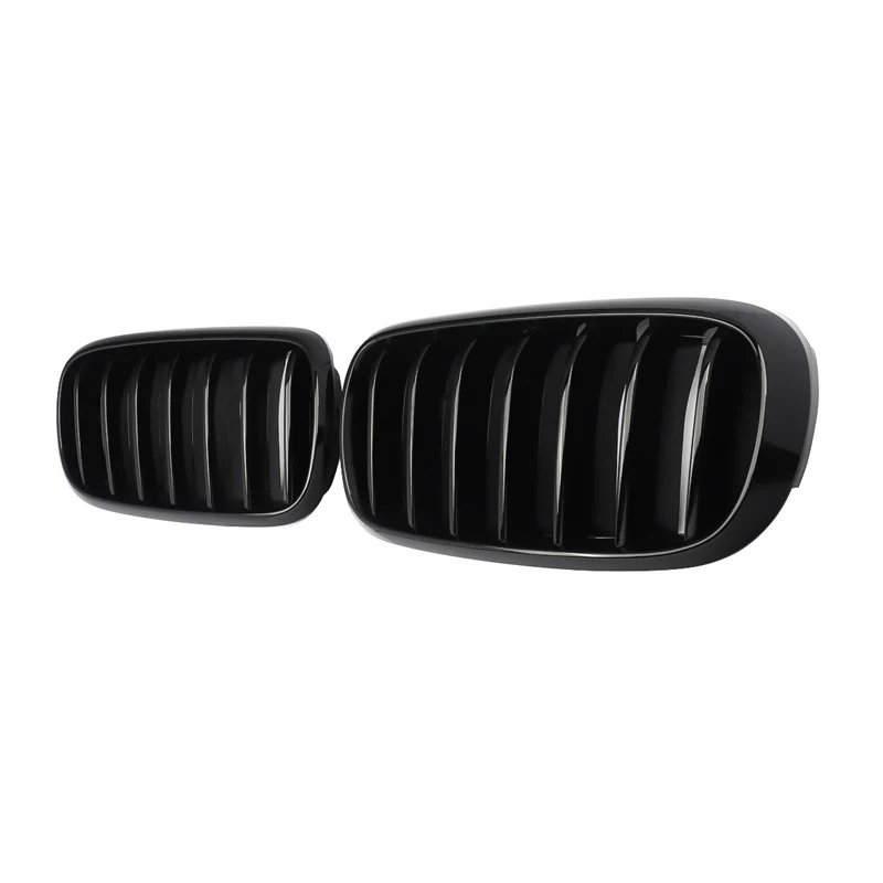 SAIQINGSP زوج واحد من الشبكات الأمامية لسيارات BMW F15 X5 F16 X6 2014-2017 شبكة سباق مصبغة لامعة سوداء أدوات اكسسوارات السيارات #3