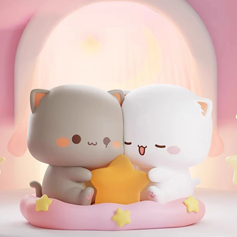 لطيف القط سلسلة 4 صندوق أعمى، مجموعة مفاجأة أرقام دمية صغيرة مجموعة لديكور المكتب هدية عيد ميلاد زخرفة غامضة تحصيل