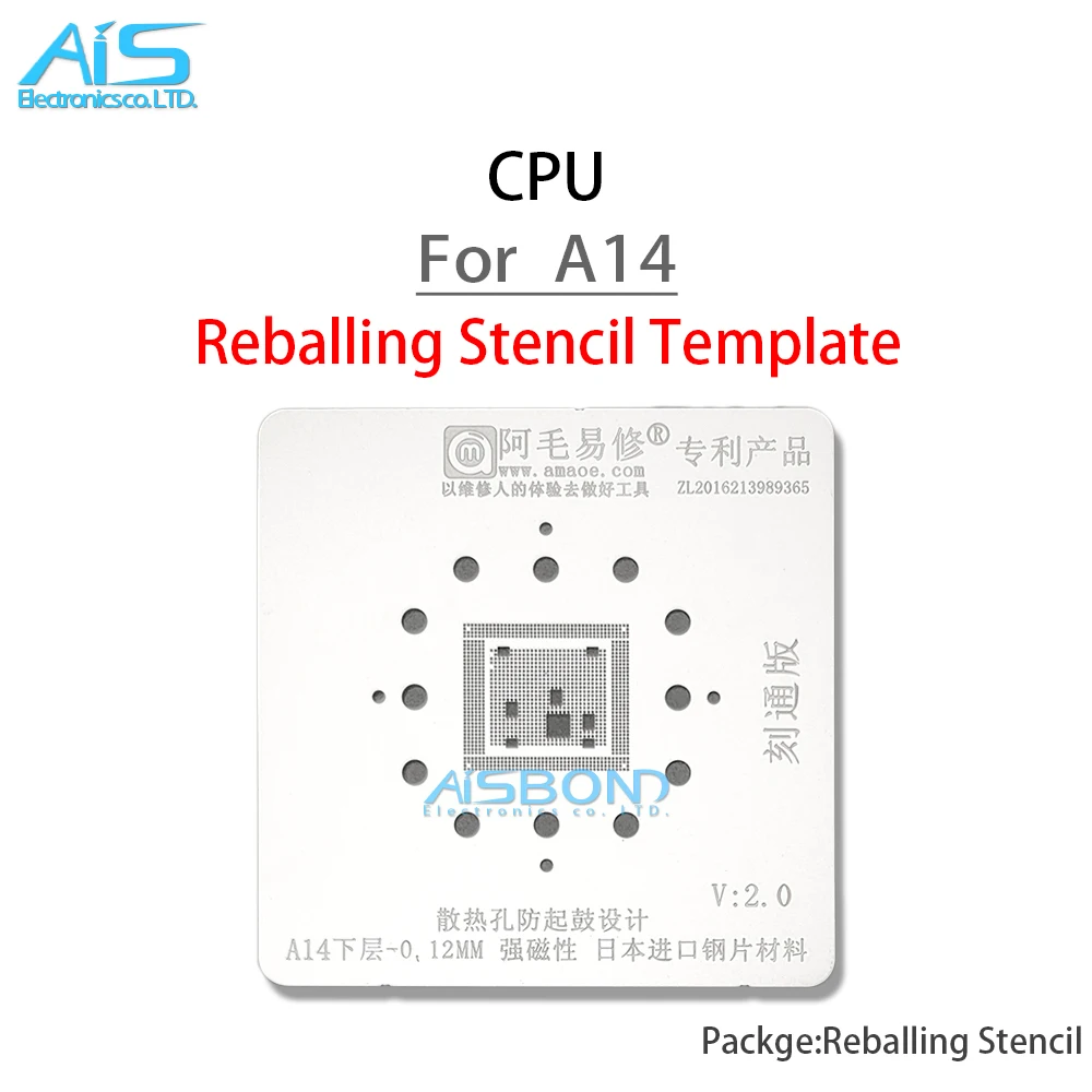 Amaoe BGA Stencil Reballing Template Station Kit For iPhone 12 Pro Max Mini 12Pro 12ProMax A14 CPU Graphics IC Positioning plate