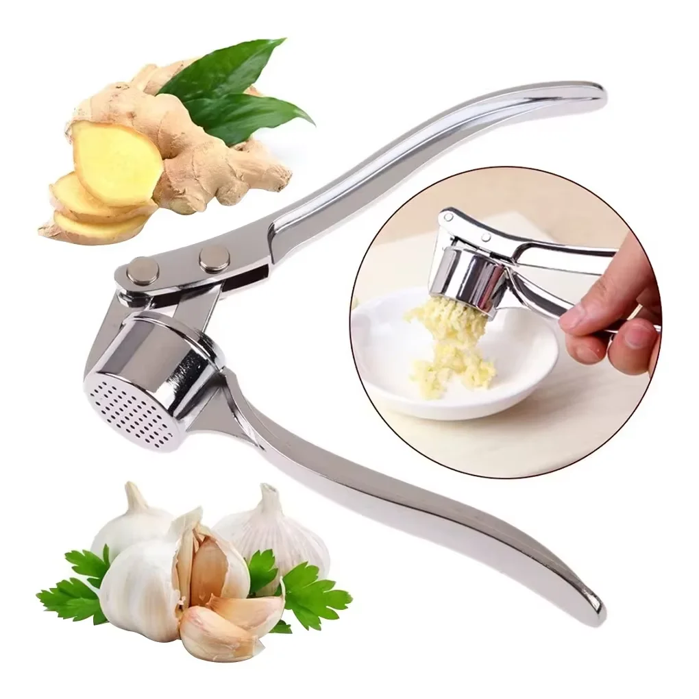 Garlic Press Crusher Mincer Kitchen Stainless Steel Garlic Smasher Squeezer Manual Press Grinding Kitchen Tool Accessories