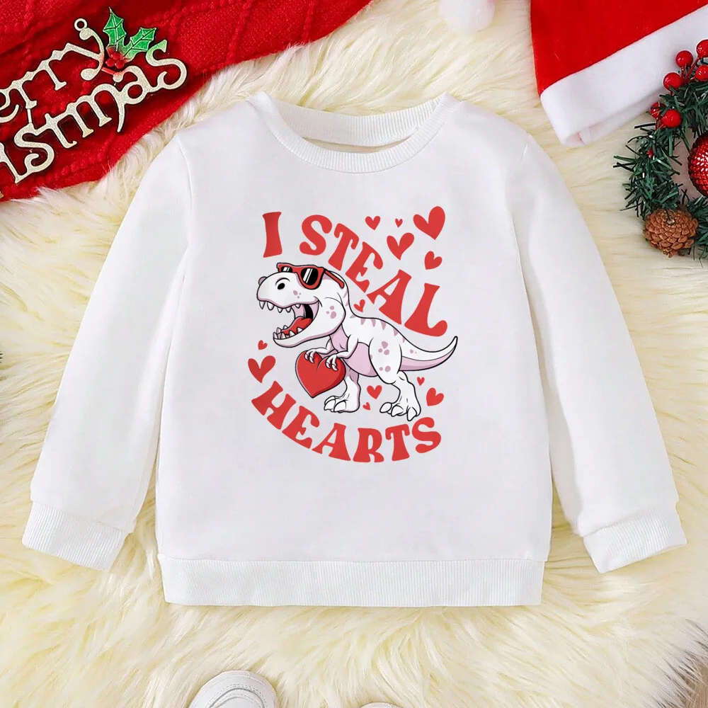 ABC I Love You Alphabet Printed Kids Sweatshirt Valentine's Day Boys Girls Pullover Tops Outfit Child Long Sleeve Hoodie Clothes