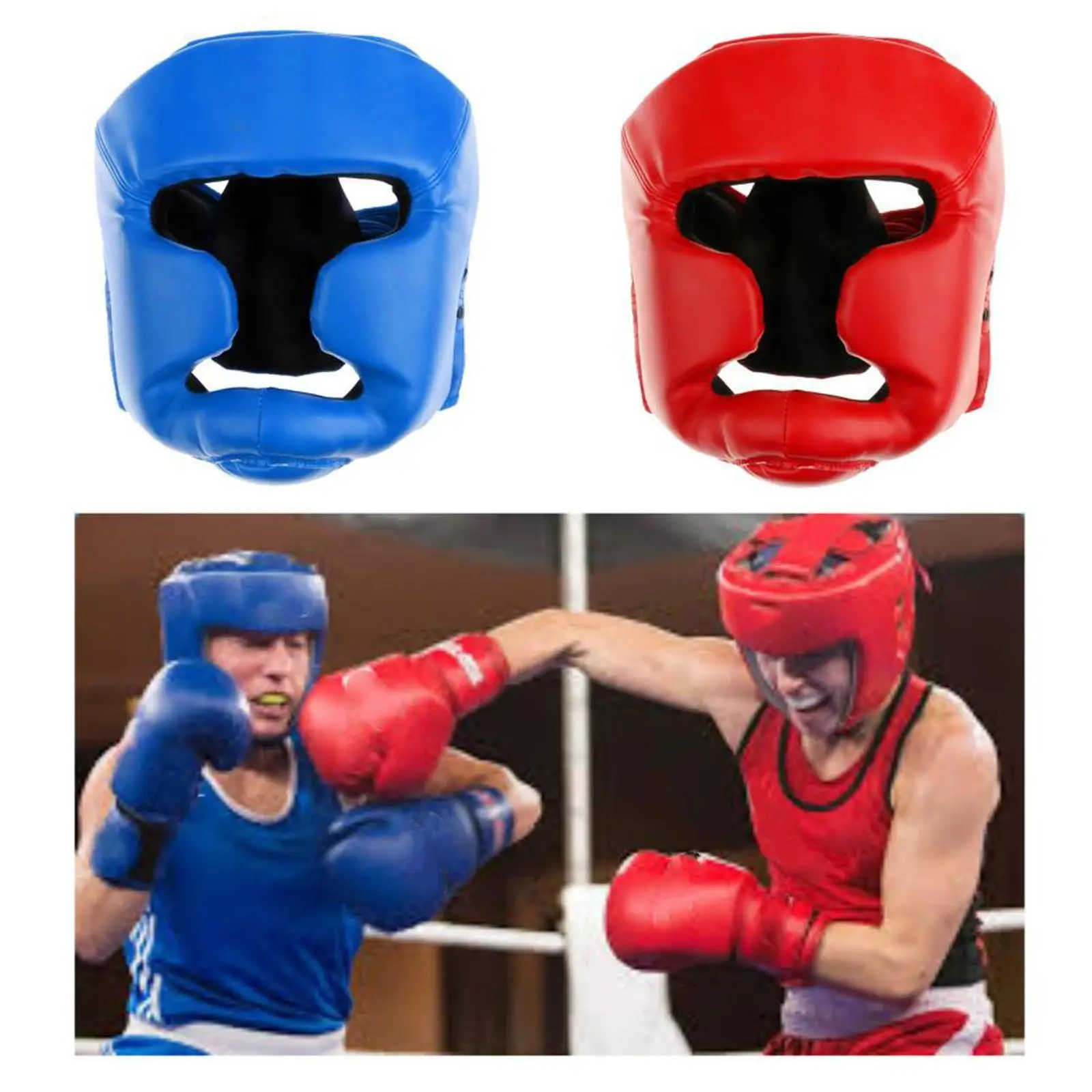 Full-covered Pu Boxing Helmet Kids Adults Muay Thai Training Sparring Boxing Headgear Gym Equipment Taekwondo Head Guard