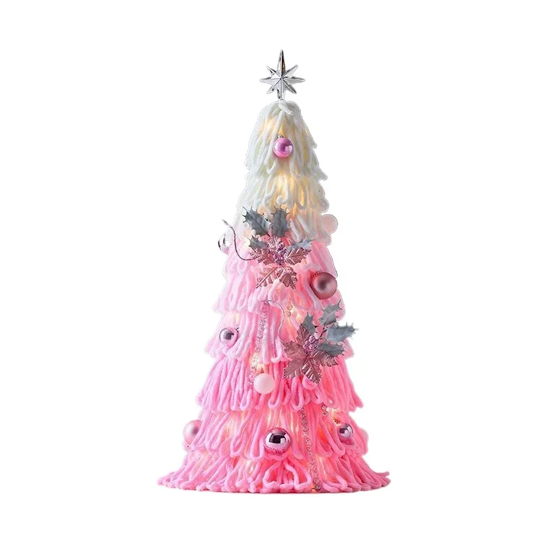 

2025 Christmas decoration scene arrangement pink Christmas tree desktop ornament set, live stream
