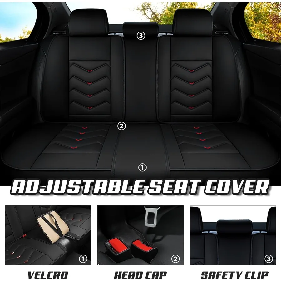 أغطية مقاعد السيارة لفورد مافريك 20222025 قسط نابا الجلود غطاء مقعد السيارة أنيق الرياضة مقعد يغطي لتحسين الراحة #6