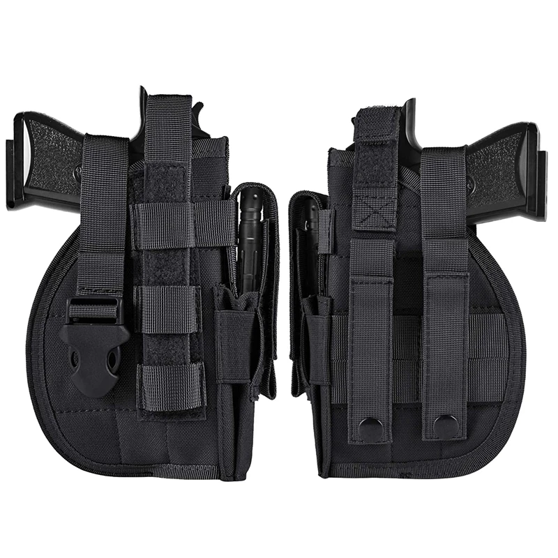 

Tactical Pistol Gun Molle Belt Holster with Magazine Pouch for Left or Right Handed Shooters S&W M&P Shield Glock 26 30 42