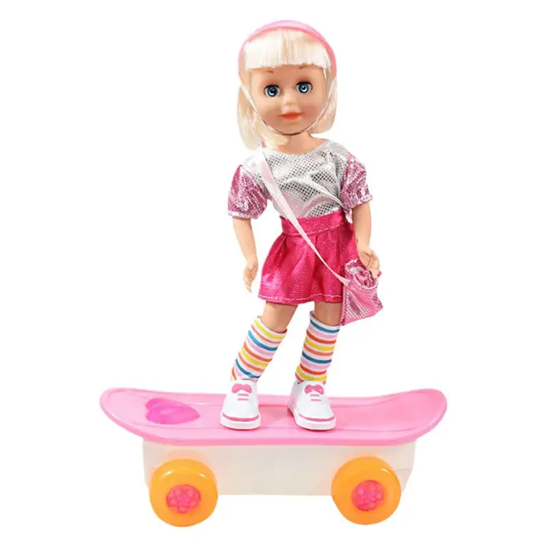 Dancing Robot Car Kindergarten Toys Doll Cartoon Toddler Toys Skateboard With Colorful Flashing Lights & Music For Boys And