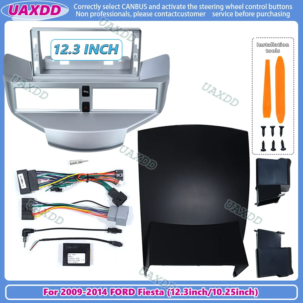 

For 2009-2014 FORD Fiesta 12.3 10.25 inch 2 Din Car radio Android frame fascia cable video harness adapter player multimedia DVD