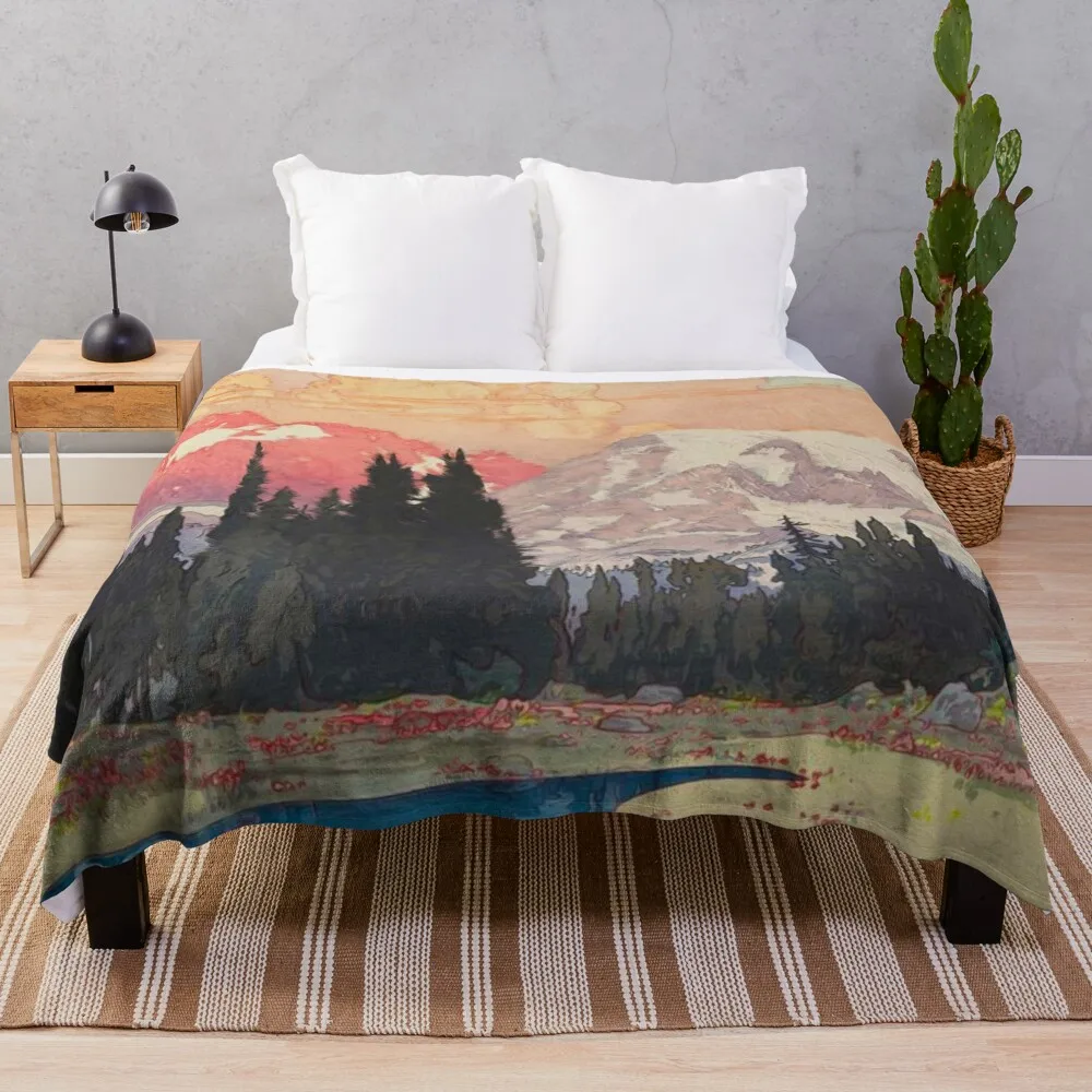 

Storms over Keiisino - Nature Landscape Throw Blanket For Sofa Bed linens Thin Blankets