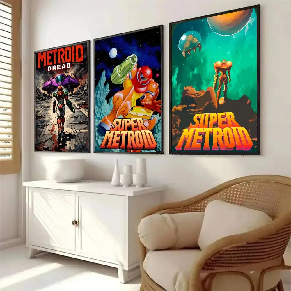 1PC M-Metroid Prime Game Poster Room Decor Home Wall Art Printing Waterproof Garage Bed Room Posters Gift