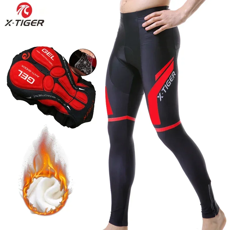 X-Tiger Winter Cycling Pants Coolmax with 5D gel Pad Pantalon MTB Mountain Road Bike Pants Bicycle Tights