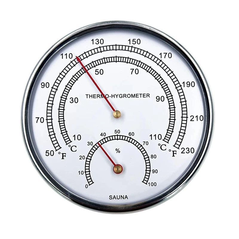 Sauna Fahrenheit Thermometer Indoor Dial Hygrothermograph Temperature Measure Tool