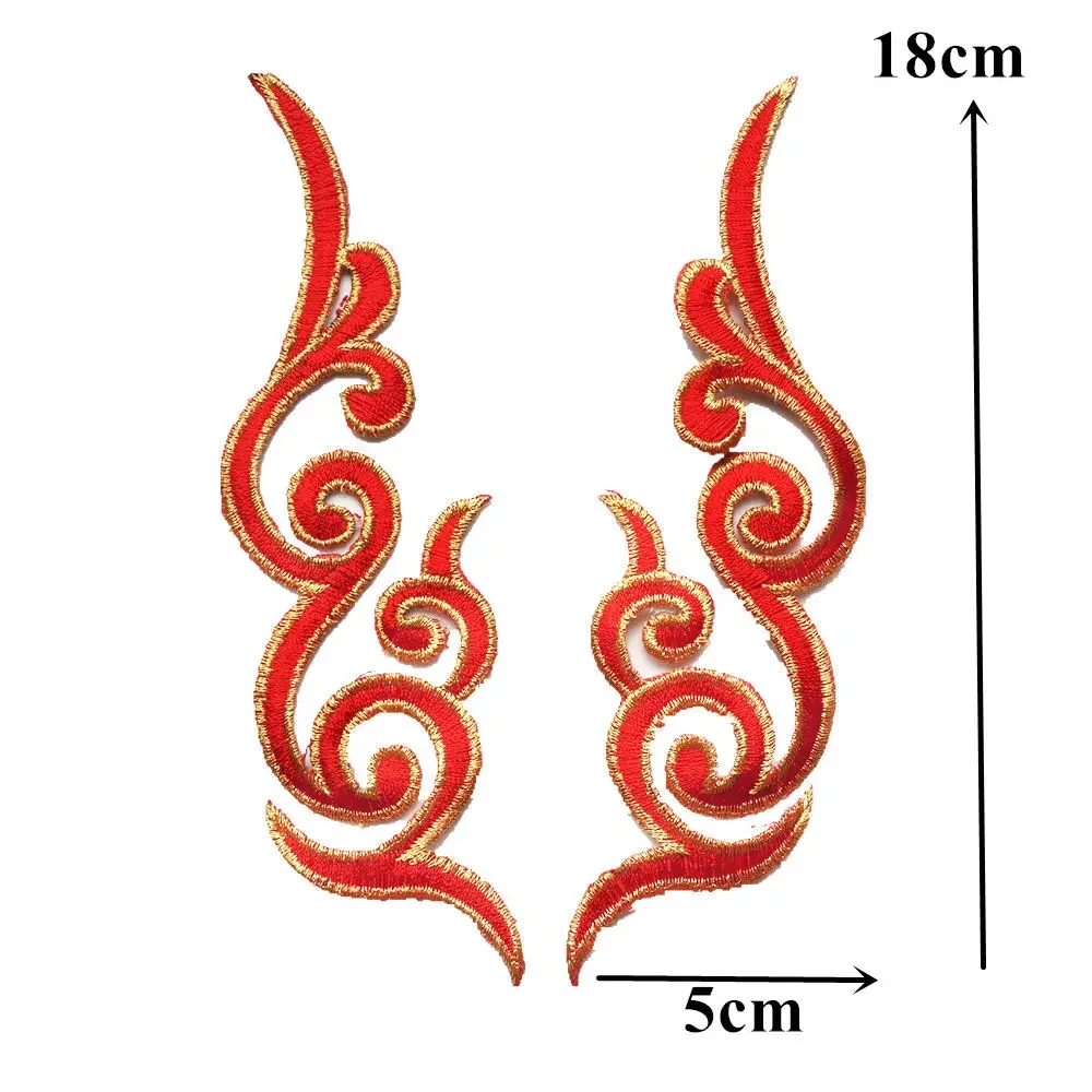 2PCS Gold Silver Black Patches Totem Sew Iron On Badges Embroidered Appliques Gypsy Bohemia For Clothes DIY Craft Decoration