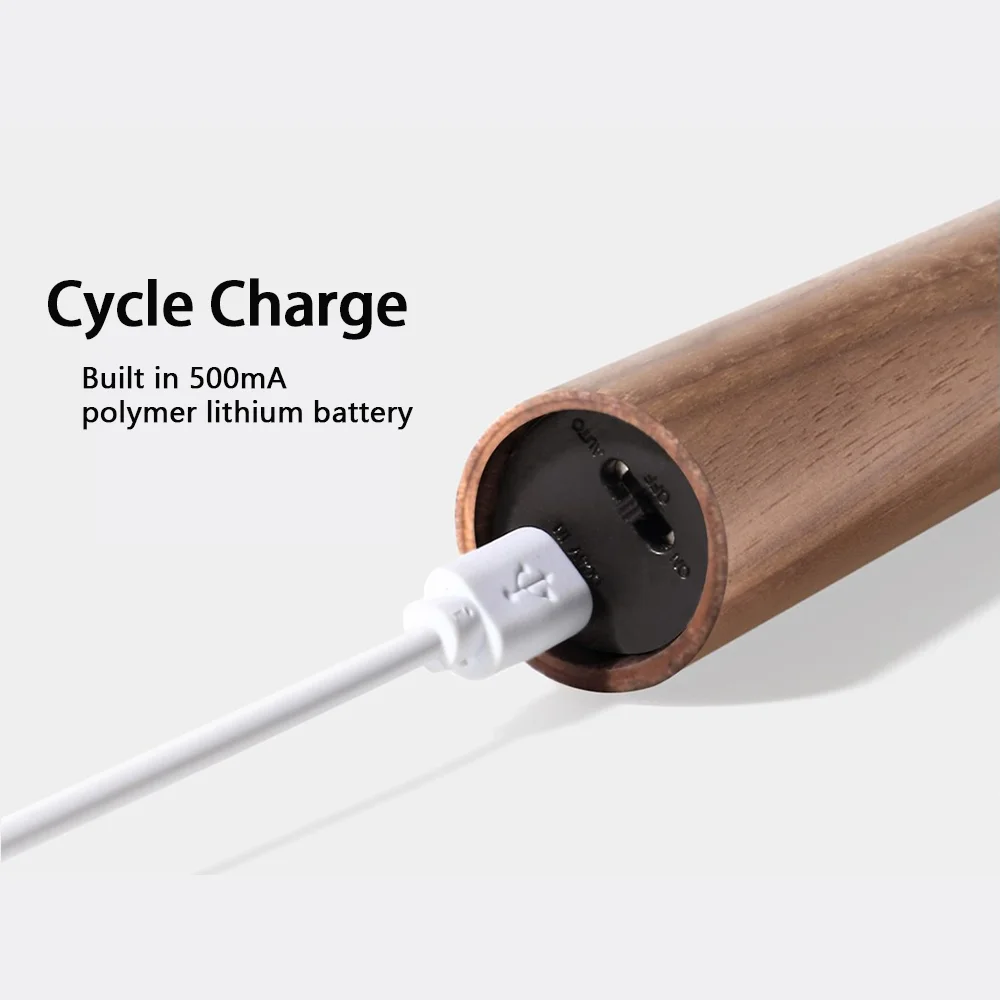 LED Wood USB Night Light Magnetic Wall Lamp Kitchen Cabinet Closet light Home Staircase Bedroom Table Move Lamp Bedside Lighting