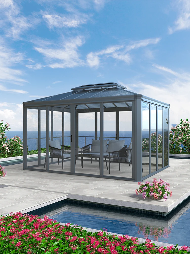 Outdoor sun room courtyard custom splicing and assembling aluminum alloy villa garden