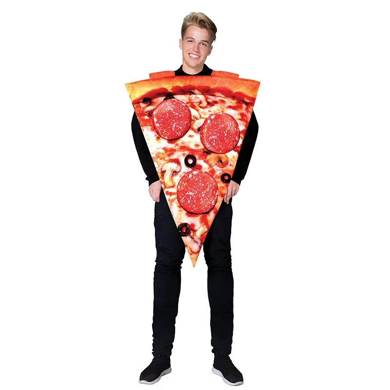 2025 New Arrival Unisex Family Food Theme Halloween Outfit Funny Taco Dress Up Child Adult Pepperoni Pizza Costume