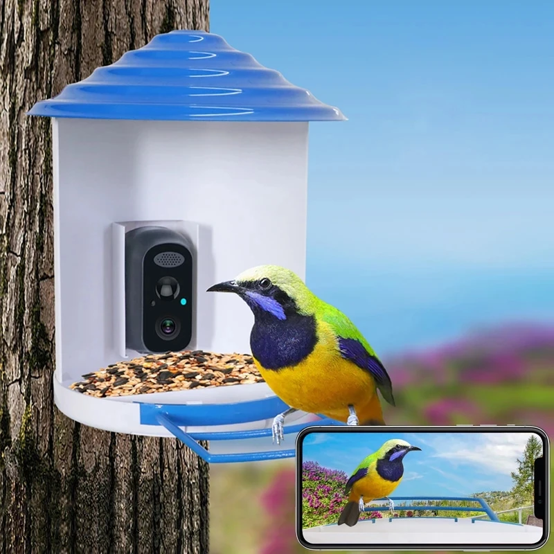 

Smart Bird Feeder with Camera 1080P iCam365APP AI Recognition Bird Species Feeder Auto Capture Bird Watching Camera