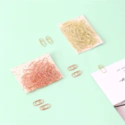 50pcs /bag the mini heart gold rose gold Color Clip Bookmark Metal paper Clips