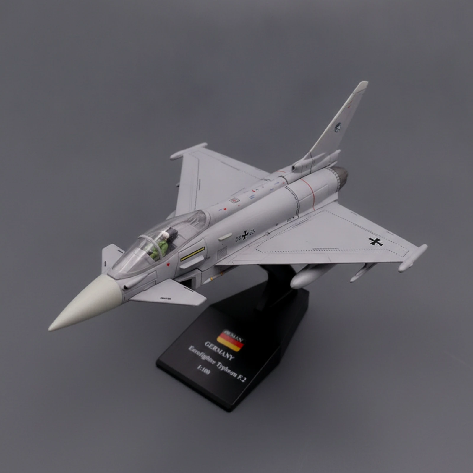 Eurofighter Typhoon Model Fighter Jet Model with Stand Fighter Jet with Stand Realistic Toy High-Precision